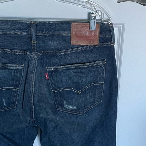 Levi’s 501 Destructed Button Fly Denim Jeans Blue 29859 - Picture 11 of 16